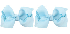 ZOONAI baby bow light blue clip for newborns, photo-ready charm