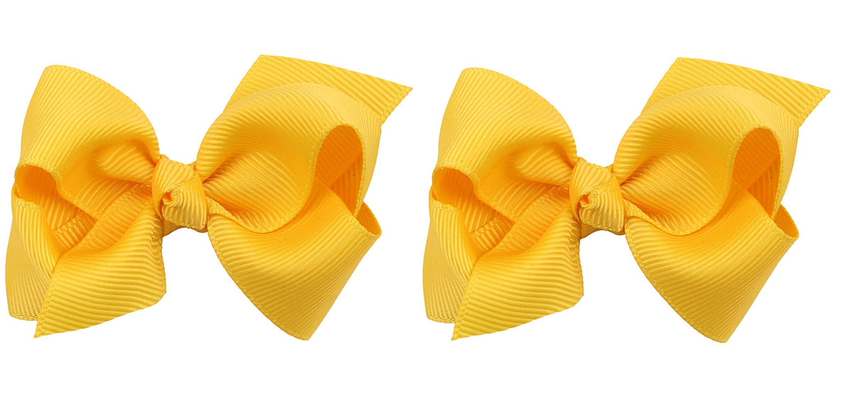 ZOONAI baby bow yellow clip 2pc for cute photos and everyday wear