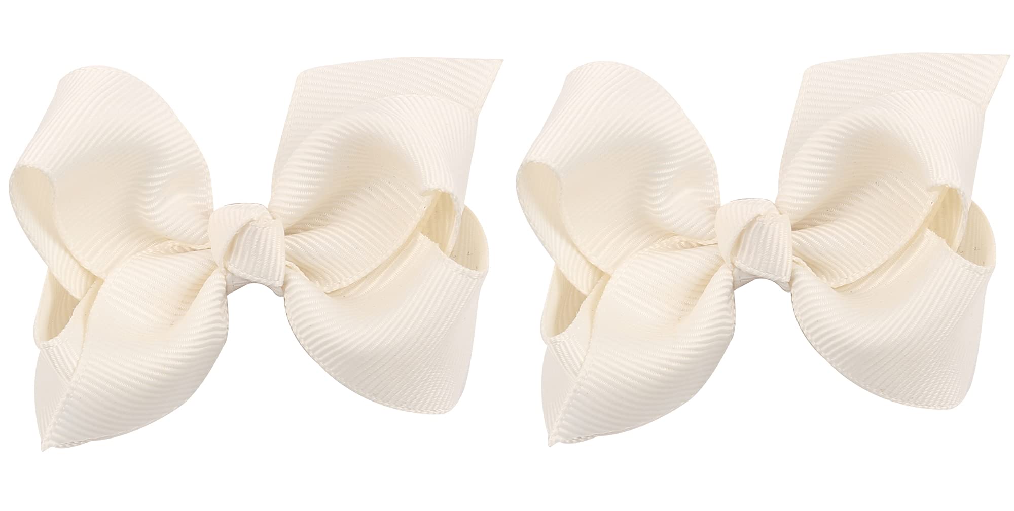 ZOONAI ivory baby bows clip set on a newborn hairstyle, secure and stylish