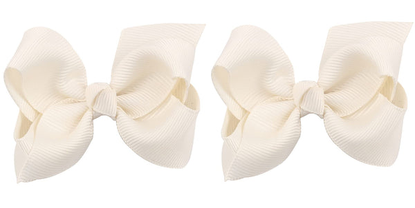 ZOONAI ivory baby bows clip set on a newborn hairstyle, secure and stylish