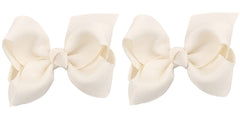 ZOONAI ivory baby bows clip set on a newborn hairstyle, secure and stylish