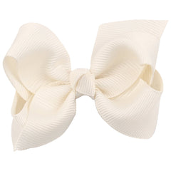 ZOONAI ivory bows clip set on toddler hair, versatile for daily wear