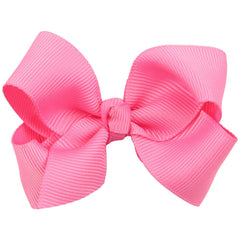 ZOONAI deep pink bow clip on a baby girl for stylish outfits