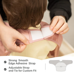 Zoosa full-coverage bib in action over clothing during mealtime