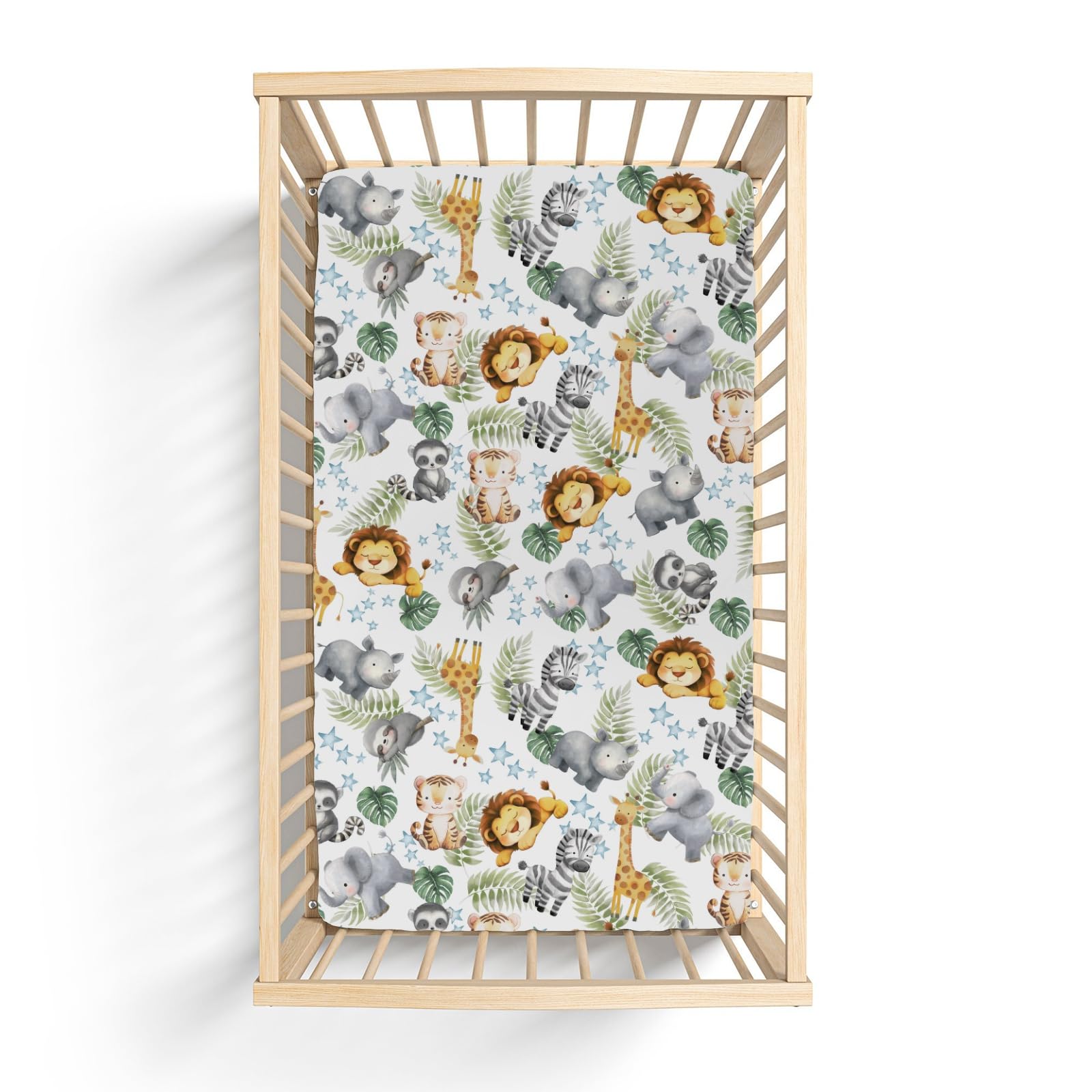 Zooubqchy 9-inch deep pocket guarantees a snug, secure crib sheet.