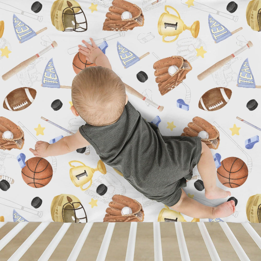 ZoUbqchY unisex patterns add vibrant sports decor to nursery
