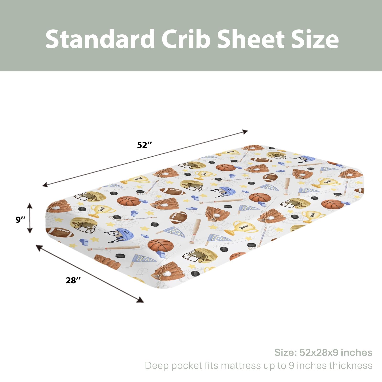 ZoUbqchY crib sheet fits standard crib or toddler bed up to 9 inches
