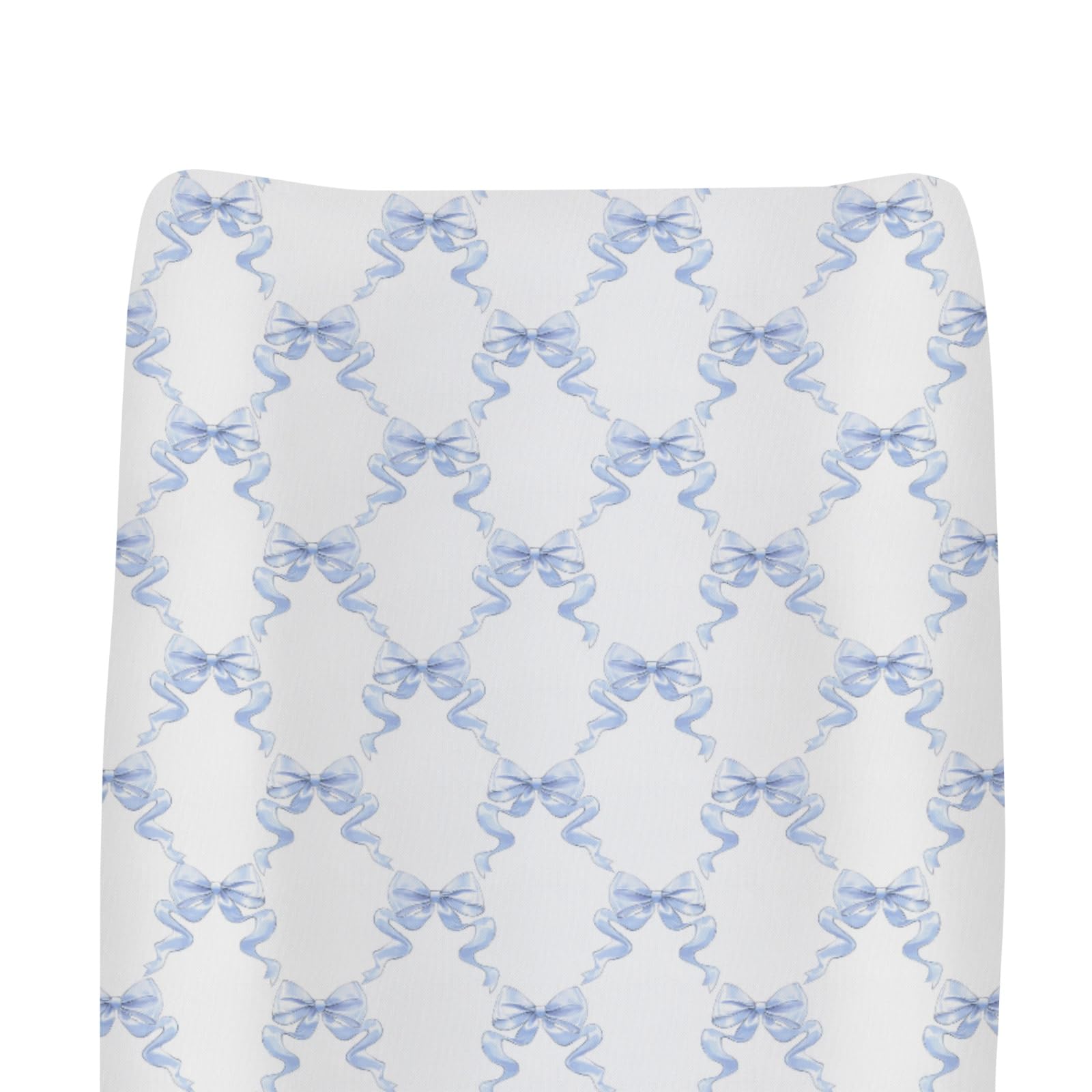 ZoUbqchY blue bows changing pad cover with soft fabric for gentle diaper changes.