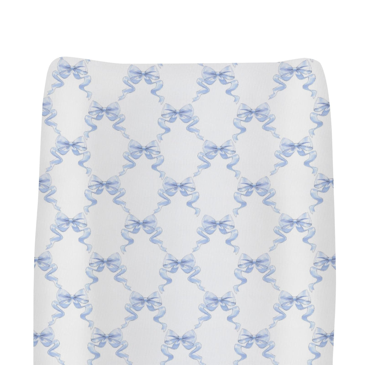 ZoUbqchY blue bows changing pad cover with soft fabric for gentle diaper changes.