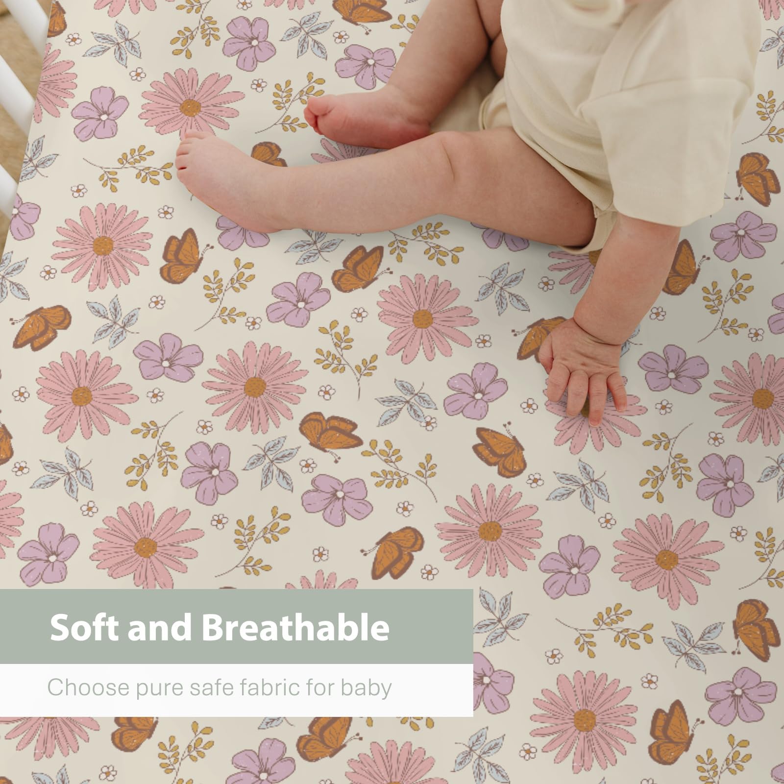 ZoUbqchY boho floral nursery pattern adds style and charm.