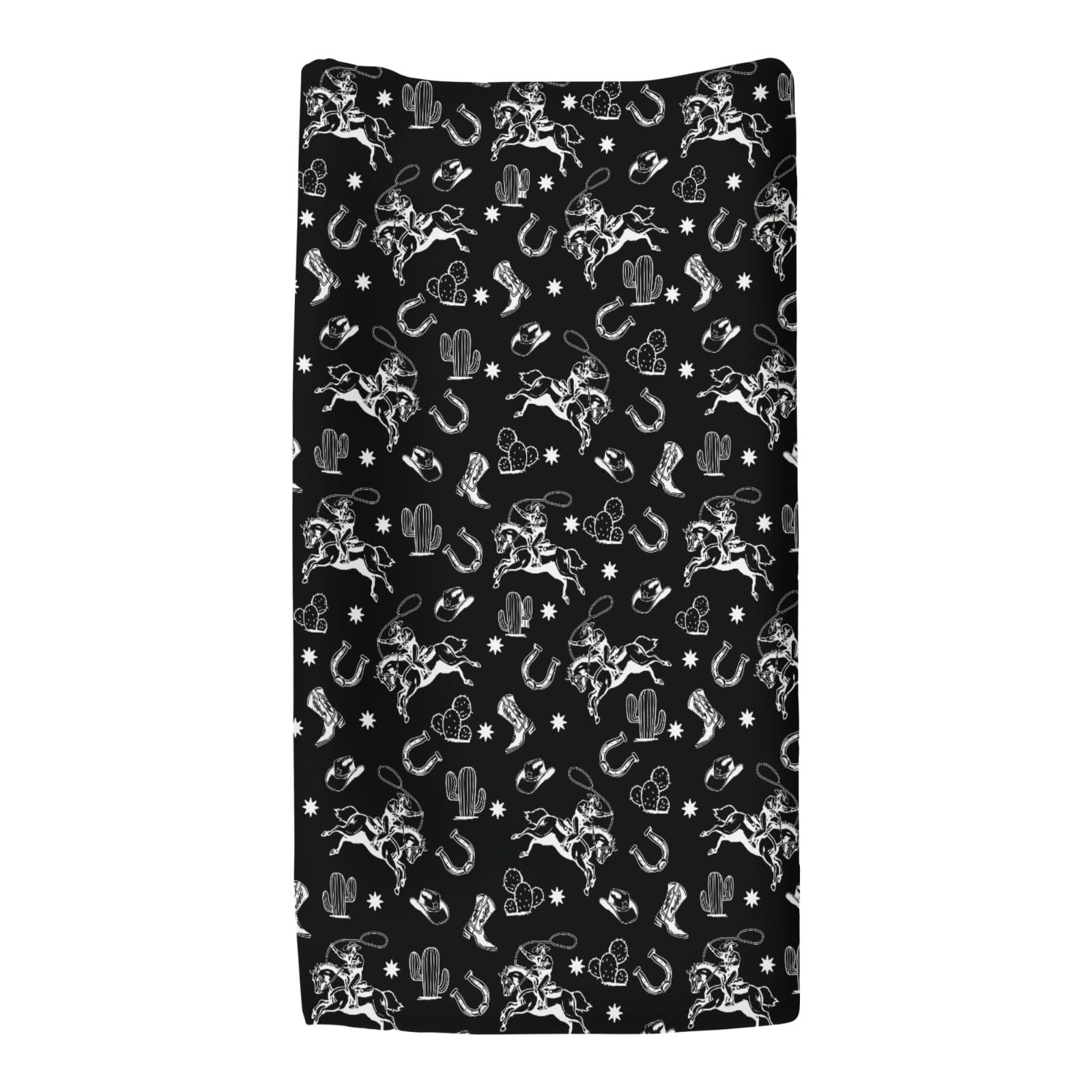 ZoUbqchY cowboy boots and hat print changing pad cover adds themed decoration and visual interest.