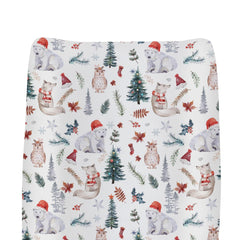 zooubqchy changing pad cover with bear print, soft and cozy for baby diaper changes.
