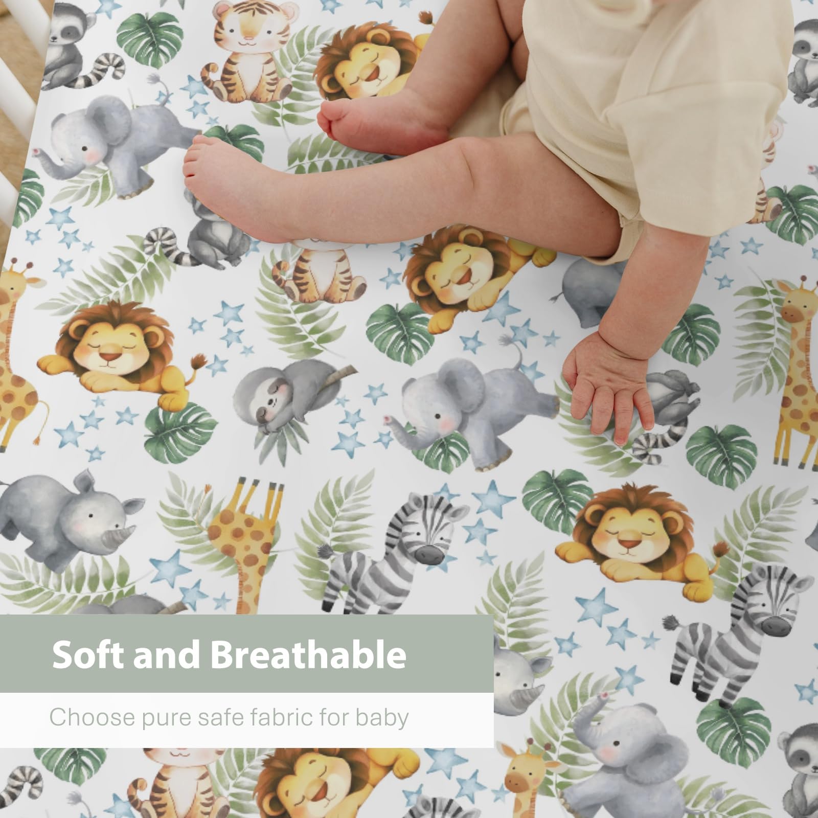 Zooubqchy elephant tropical pattern sheet, easy-care fabric for busy parents.