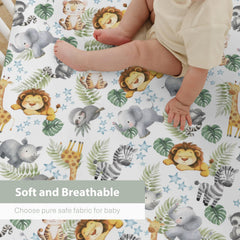 Zooubqchy elephant tropical pattern sheet, easy-care fabric for busy parents.
