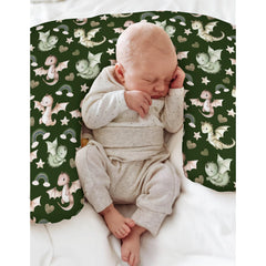 ZoUbqchY Fairy Dragon Love Stars cover displayed on a U-shaped nursing pillow.