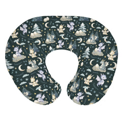 ZoUbqchY Fairytale Dragons nursing pillow cover with dragon moon stars print for cozy feeding sessions.