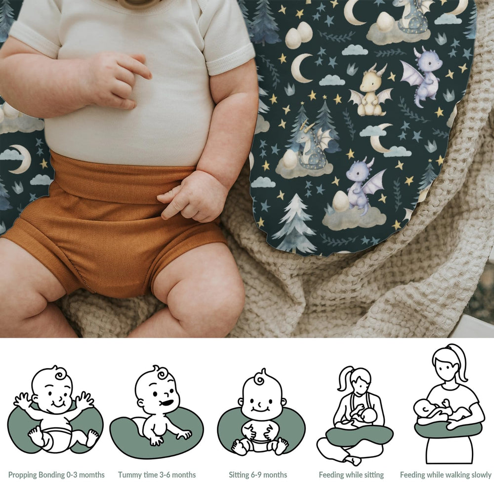 ZoUbqchY dragon-moon-stars keeps feeding pillows snug with secure zipper.