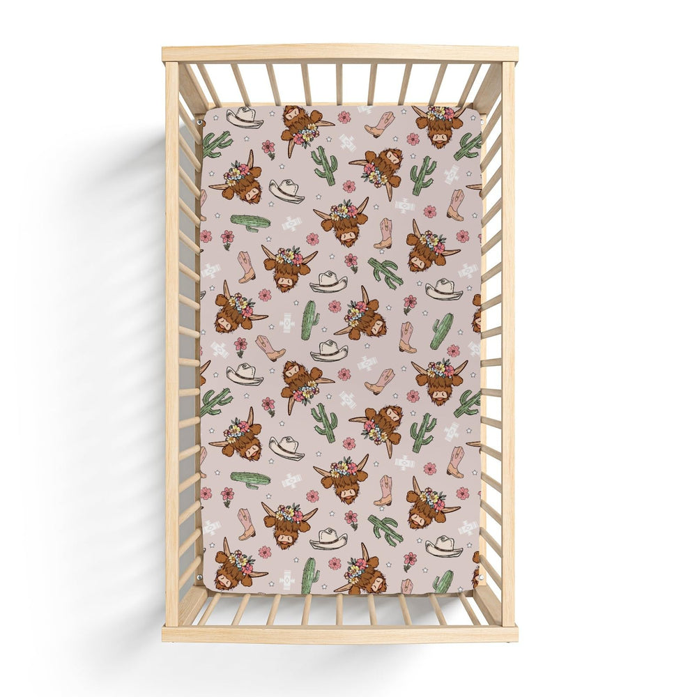 ZoUbqchY Highland Cows Cactus Baby Sheet fits standard crib up to 9 inches