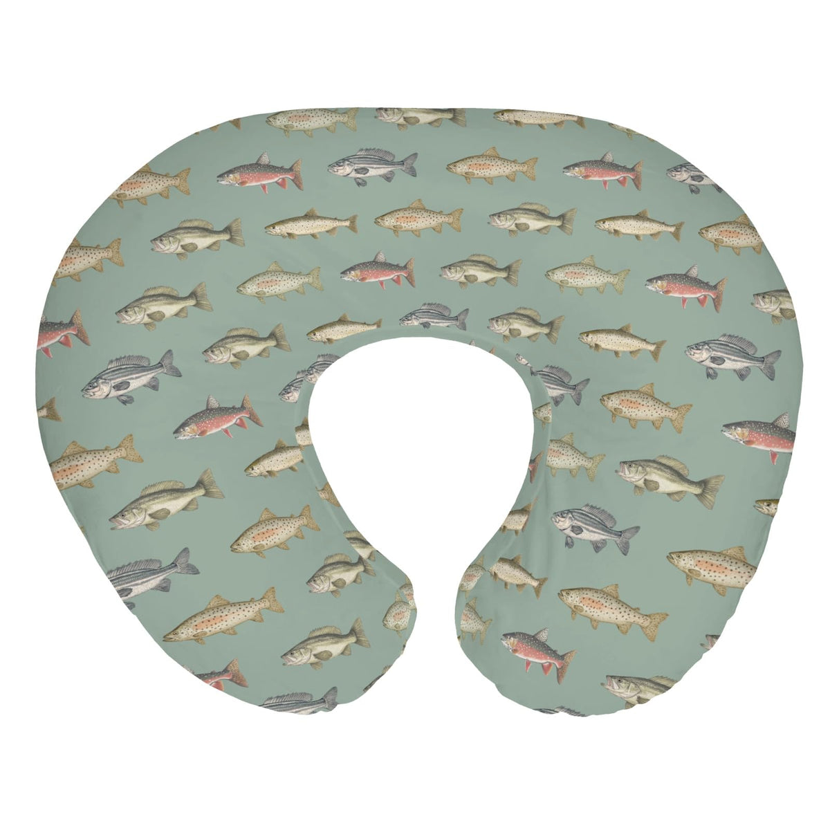 ZoUbqchY lake fishing pattern nursing pillow cover enhances nursery style and easy cleaning