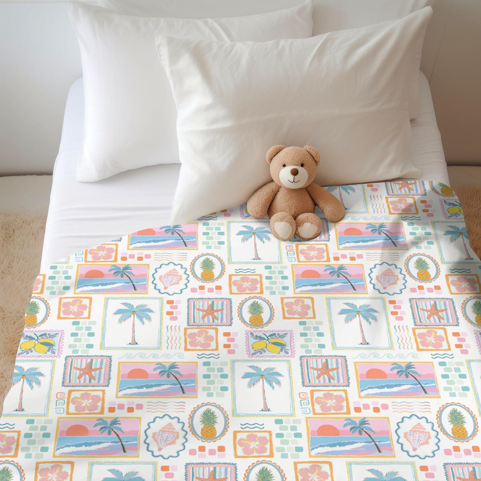 ZoUbqchY lemon patchwork blanket bright nursery design.
