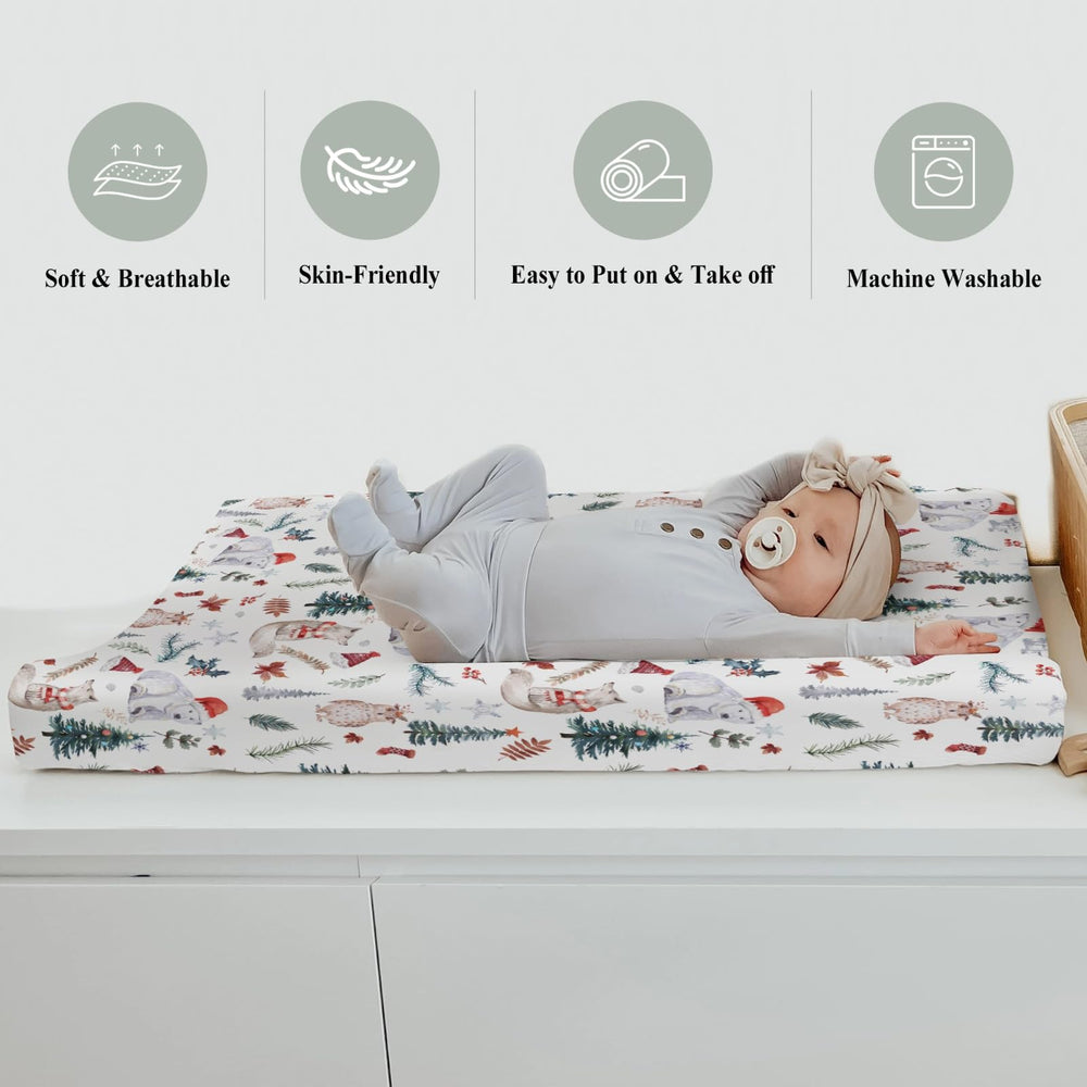 zooubqchy nursery decor changing pad cover, vibrant prints brighten changing area.