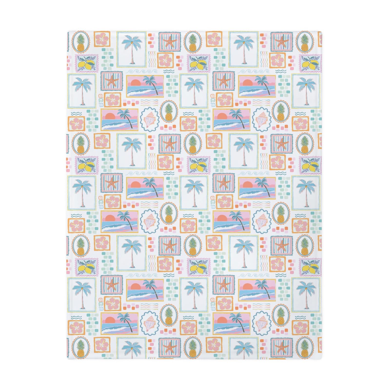 ZoUbqchY pineapple patchwork blanket adds playful nap-time vibe.