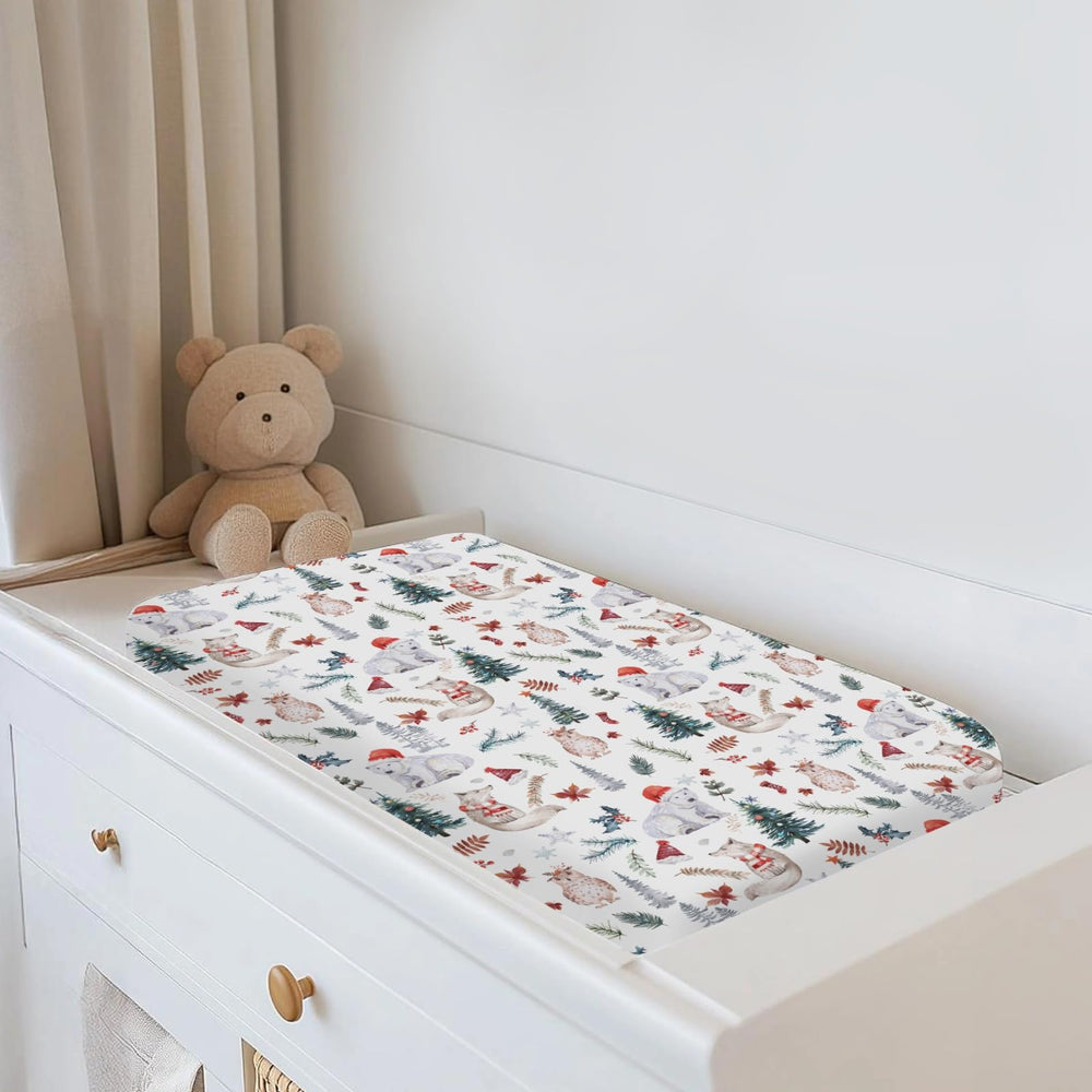 zooubqchy changing pad cover with pocket and elastic band, secure fit for 32x16 pads.