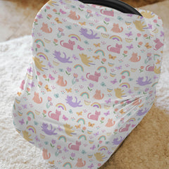 ZoUbqchY rainbow cats butterflies 5-in-1 cover suitable for nursing and shopping.