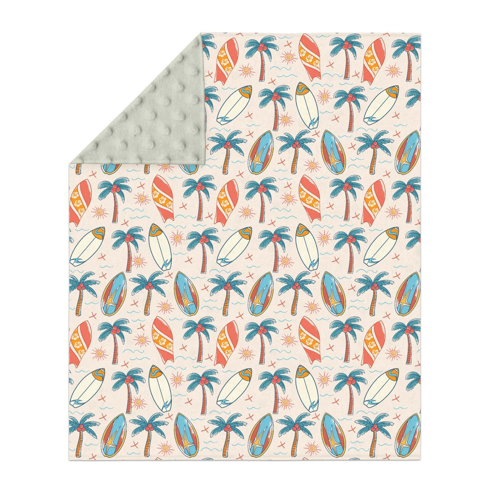 ZoUbqchY Retro Boho Surfing Baby Blanket back dot pattern for breathable comfort