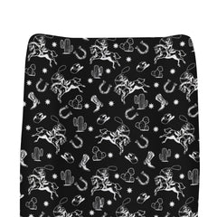 ZoUbqchY retro western cowboy changing pad cover with a playful print for quick nursery diaper changes.