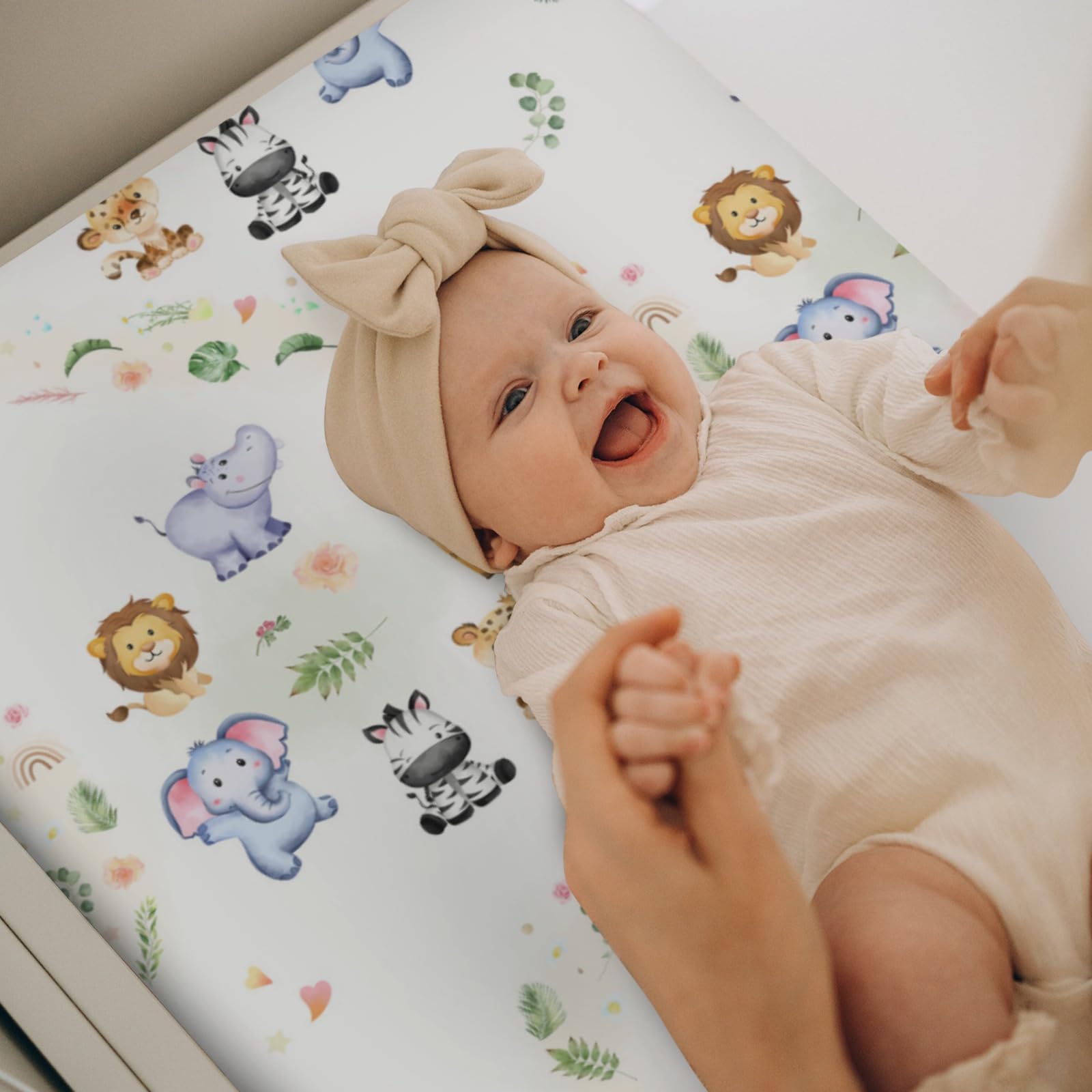 ZoUbqchY elephant scene changing pad cover gentle padding for smooth changes