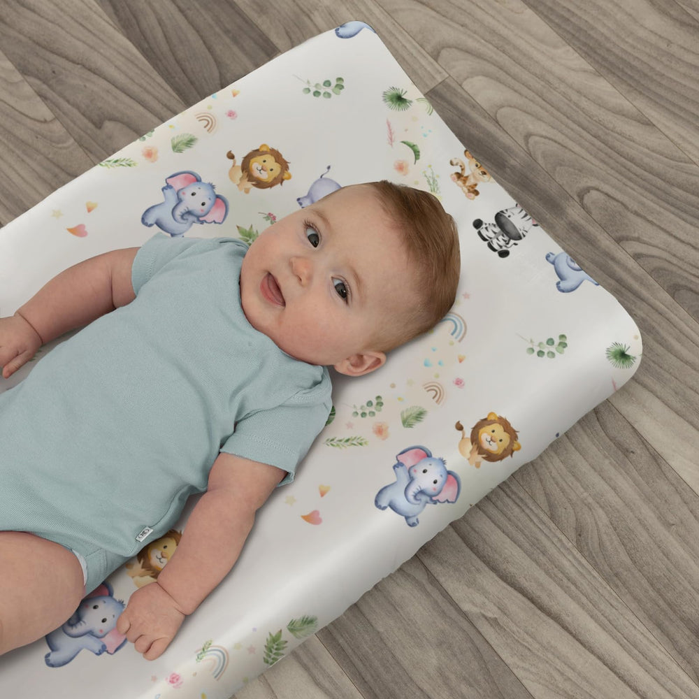 ZoUbqchY tropical leaves changing pad cover breathable fabric aids quick-drying changes