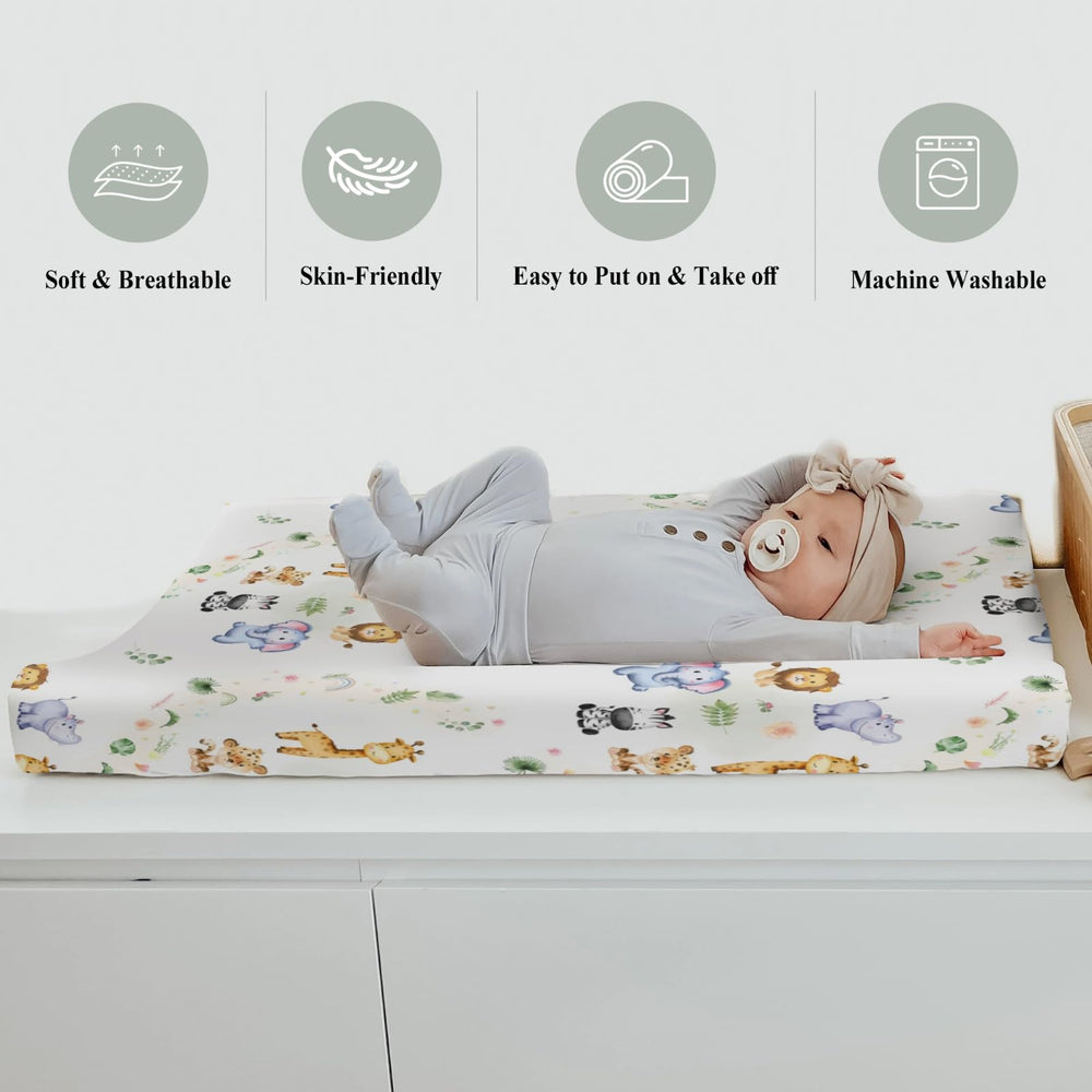 ZoUbqchY rainbow flowers changing pad cover vibrant print for joyful diaper time
