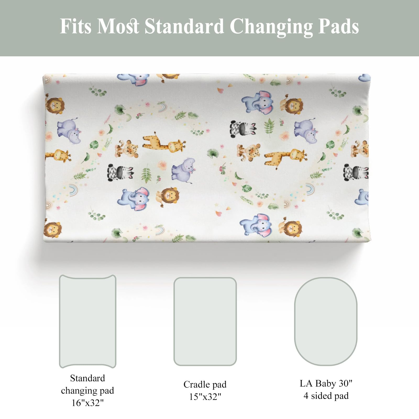 ZoUbqchY elastic-band changing pad cover secure fit for standard pads
