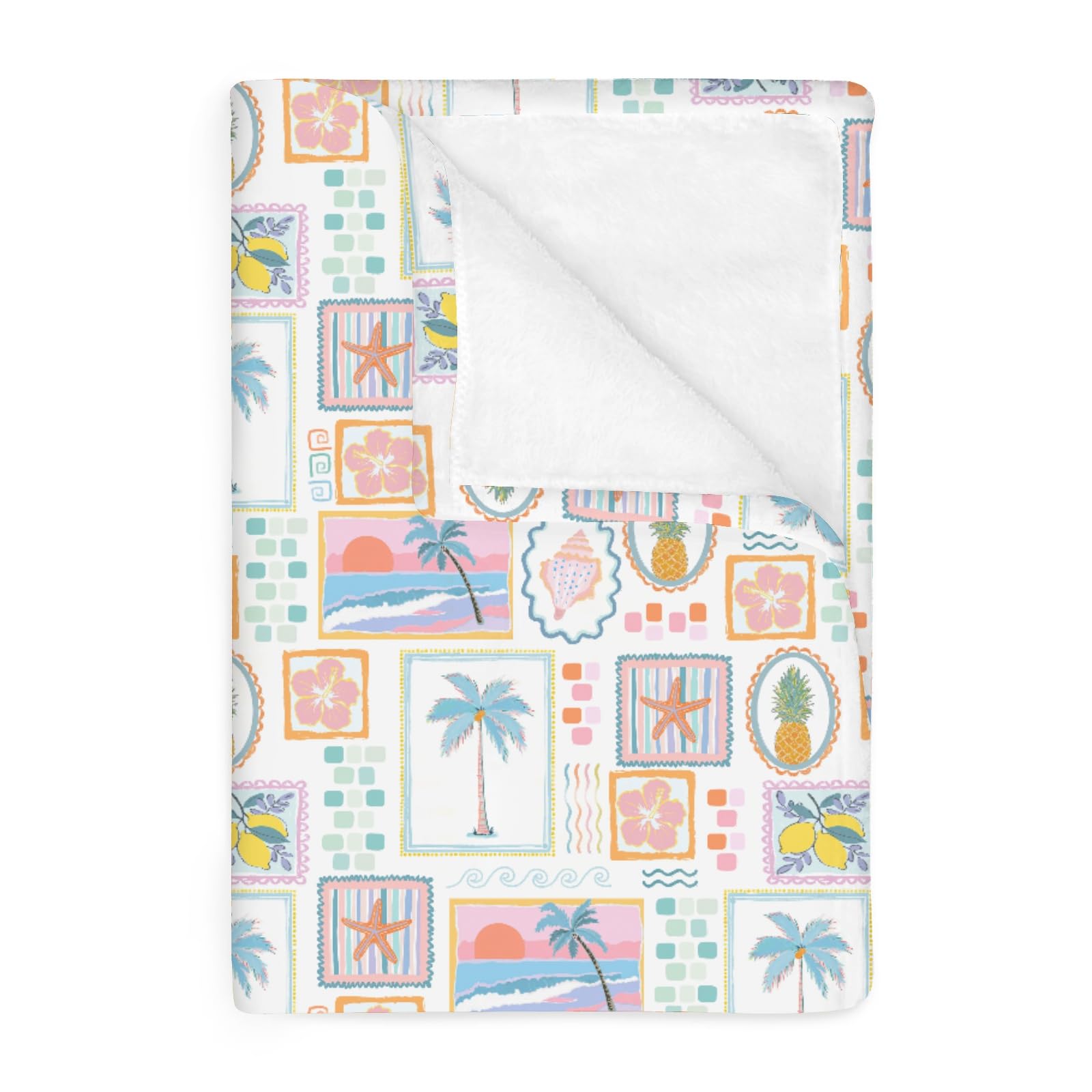 ZoUbqchY seashells patchwork blanket keeps baby cozy in crib.