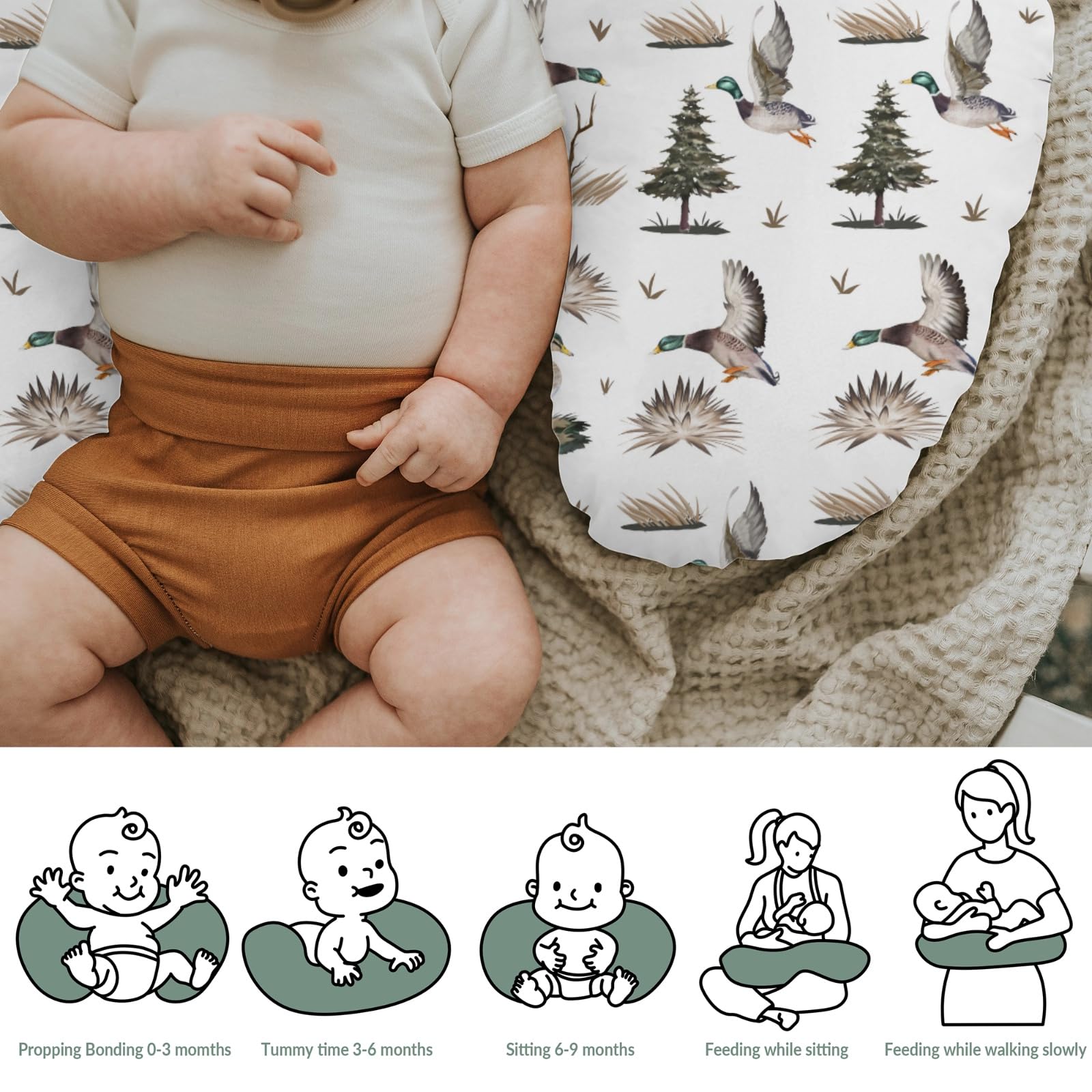 ZoUbqchY soft polyester fabric is gentle on baby's skin during feeds