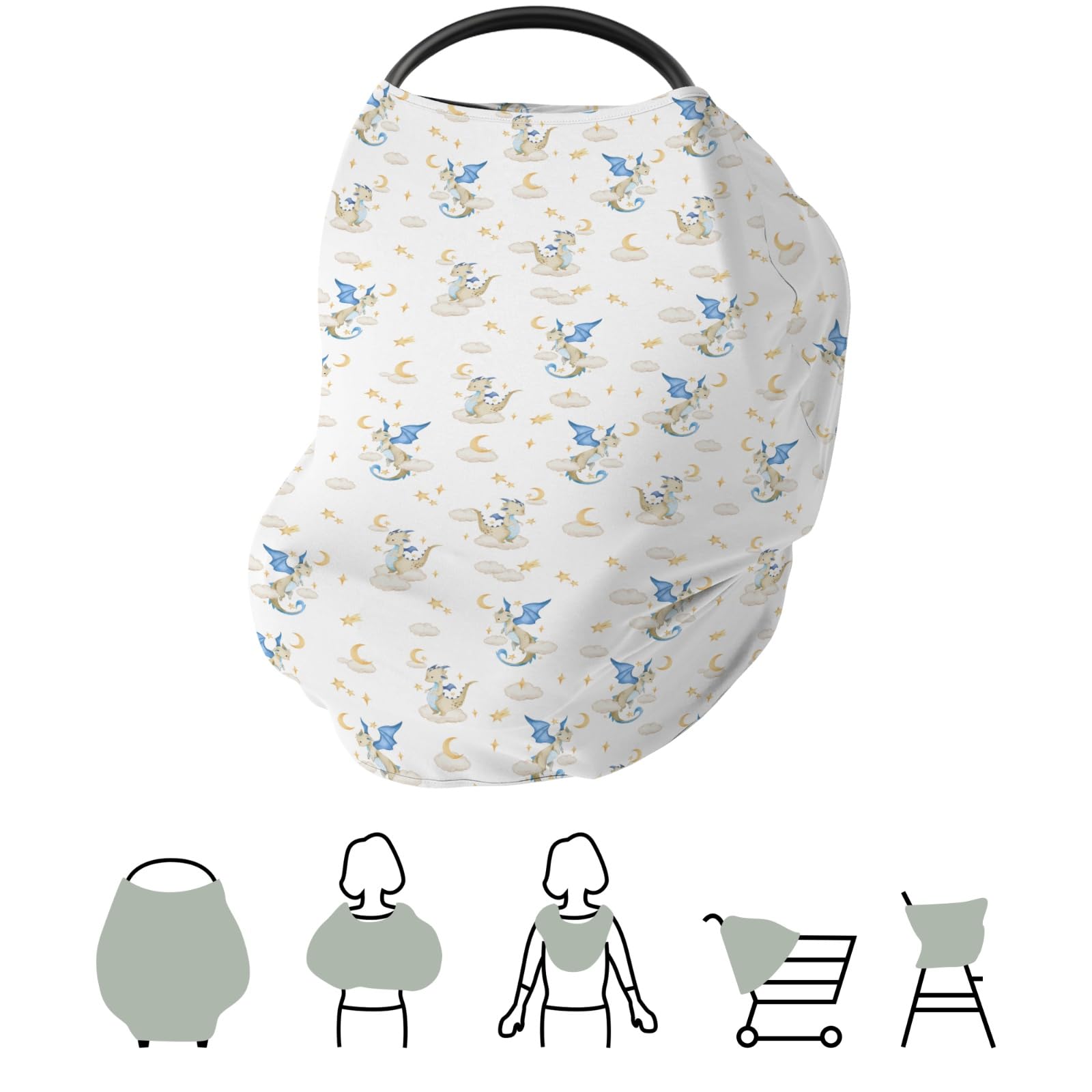 ZoUbqchY soft car canopy keeps baby comfortable in car and stroller.