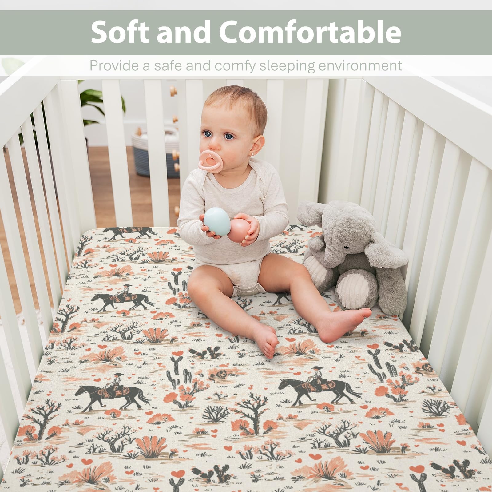 ZoUbqchY pink cactus print crib sheet ideal for unisex nurseries