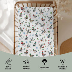 ZoUbqchY Wild duck pattern crib sheet adds charm while fitting standard cribs securely.