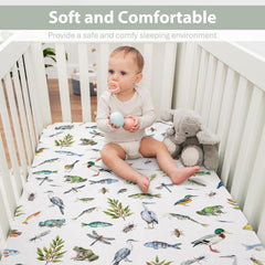 ZoUbqchY frogs and fish design crib sheet for vibrant nursery charm.