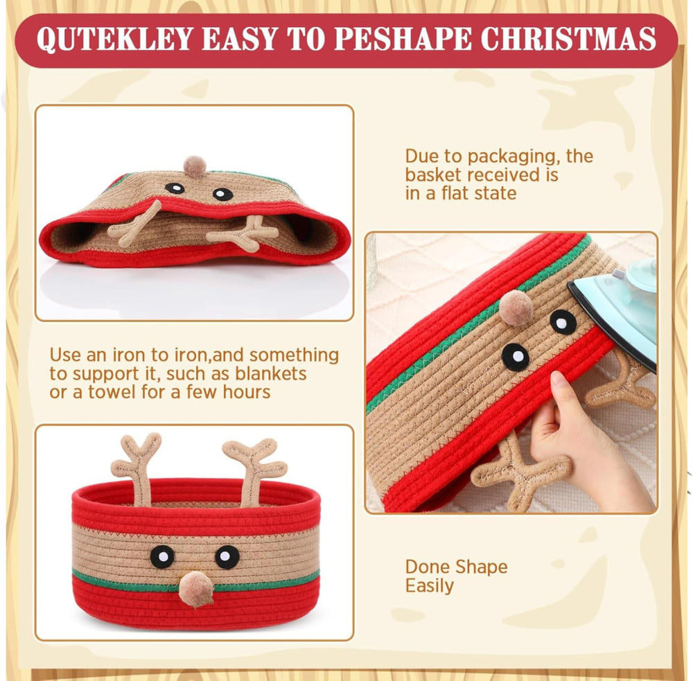 Zopeal 12 by 8 by 5 inch woven basket offering ample holiday storage.