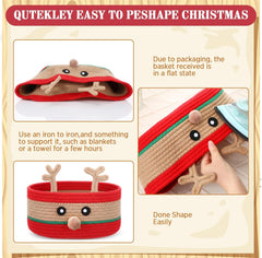 Zopeal 12 by 8 by 5 inch woven basket offering ample holiday storage.