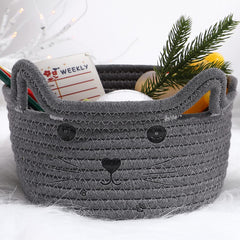 Zopeal cat basket with ear handles stores small items and cute decor