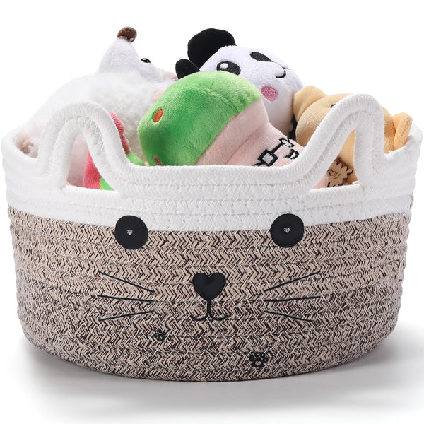 Zopeal cat basket storage with ears for organized toy storage and cute decor