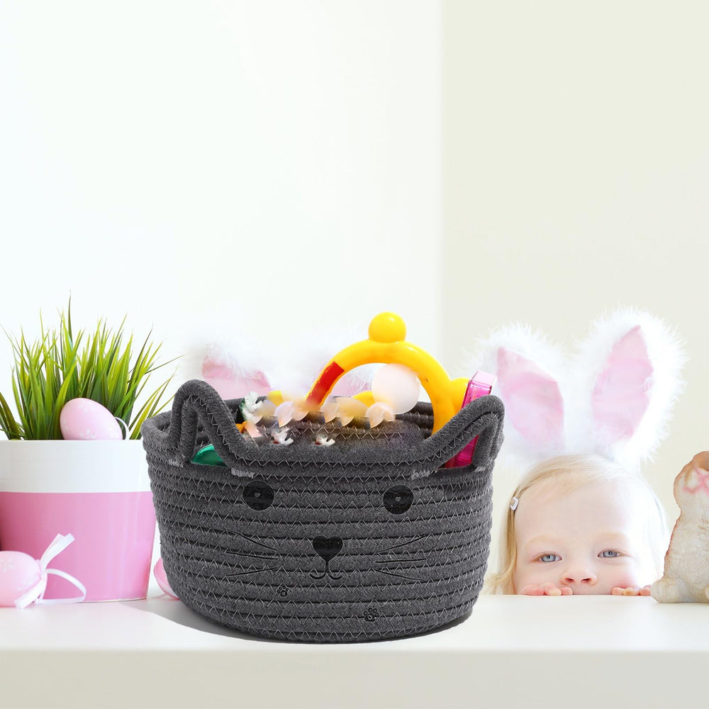 Zopeal cat basket stores toys or cosmetics and keeps spaces tidy