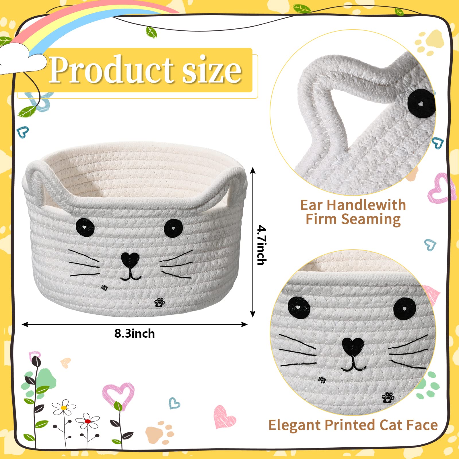 Zopeal woven cotton rope basket emphasizes durable, lightweight storage.