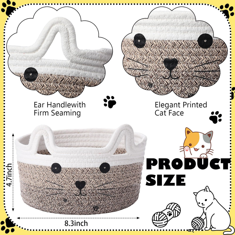 Zopeal cat-face woven basket with charming nursery decor