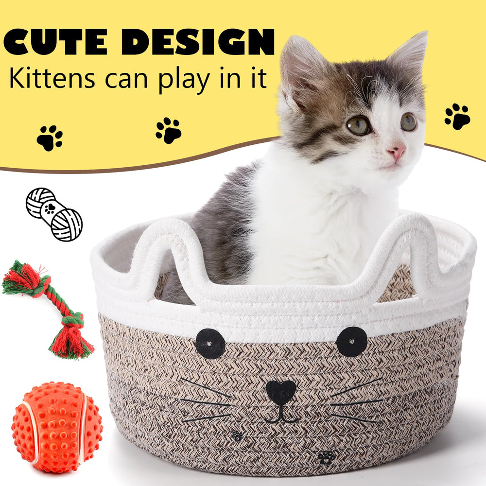 Zopeal cotton rope basket in gradient khaki, lightweight storage