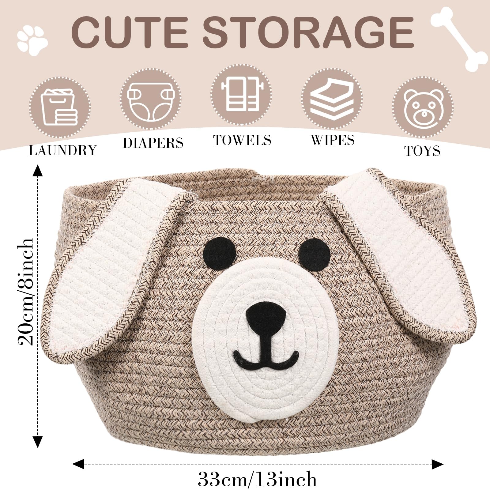 Zopeal cotton rope material basket offers soft, durable storage.