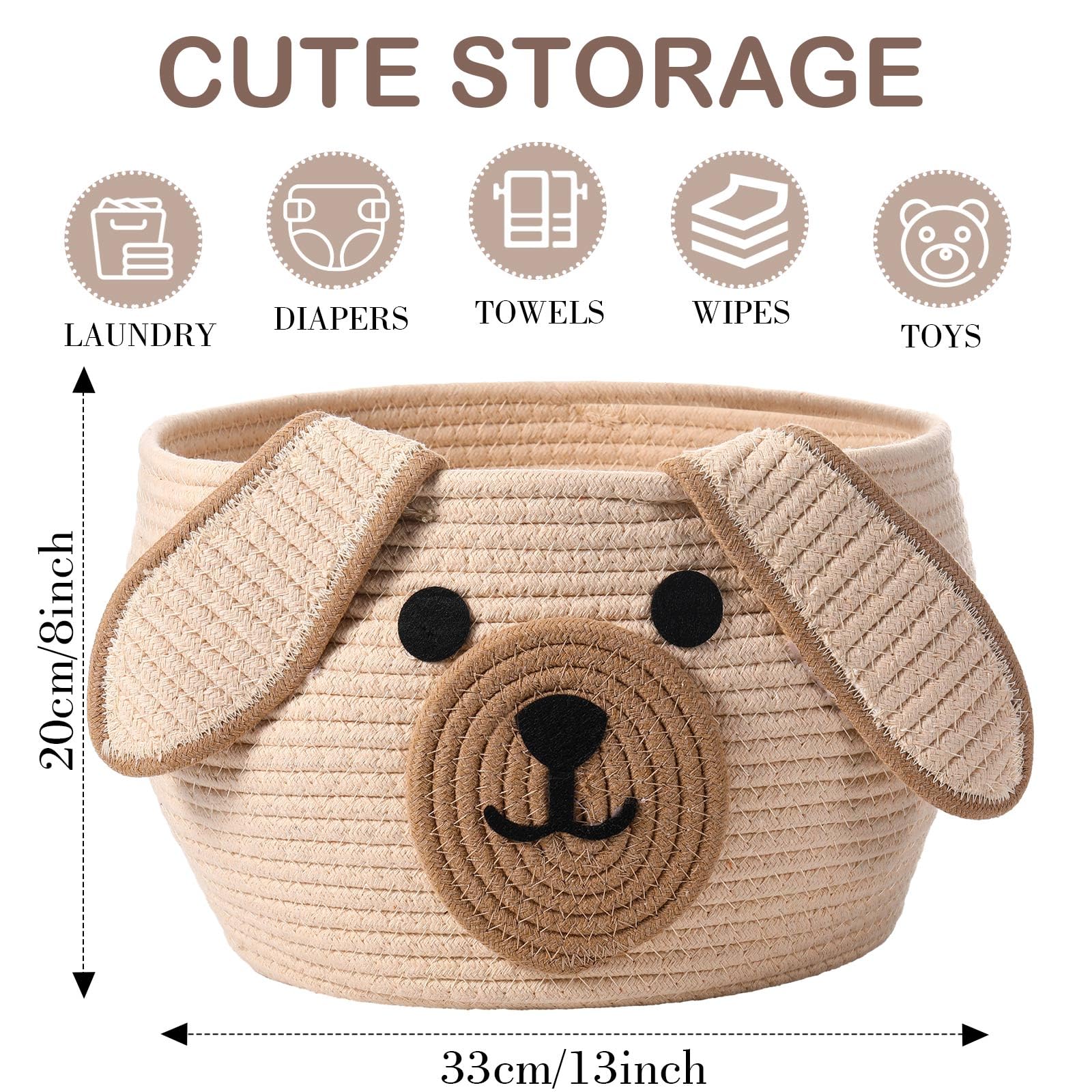 Zopeal cotton rope storage basket with soft, durable texture for home use.